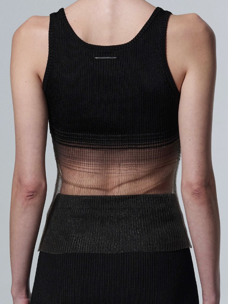 Grace Ling Evanescent Black See Through Sheer Tank Top — image 2 of 8
